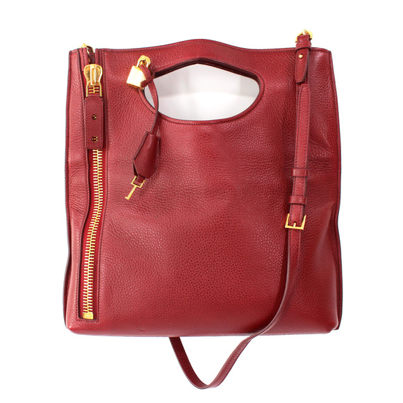 Tom Ford Bags Tom Ford Alix Red Leather Fold Over Shoulder Bag Gold